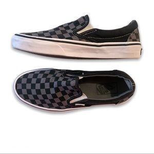 Vans Checkerboard Black & Gray Slip-On Sneakers